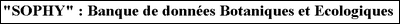 SOPHY Banque de donnes botaniques